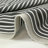 Coton tissé-teint Rudy rayé 3 mm blanc fond noir