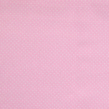 Piqué de coton imprimé à pois fond rose