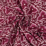 Coton batik imprimé Jodhpur fond lie de vin