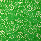 Coton batik imprimé Udaipur fond vert pomme