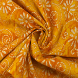 Coton batik imprimé Udaipur fond jaune