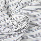 Polyviscose tissée-teinte fluide rayée ciel et marron