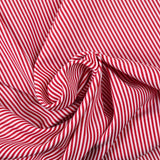 Polyester rayé 2mm rouge fond blanc