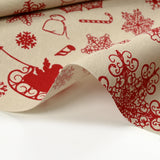 Polycoton imprimé la magie de Noël fond beige