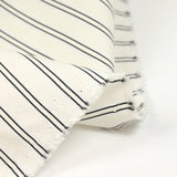 Polycoton tissé-teint rayé noir fond écru
