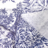 Piqué de coton toile de jouy marine