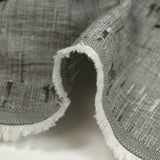 Algodón efecto seersucker jaspeado blanco y gris