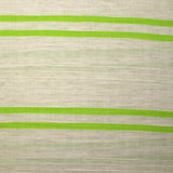Viscose et coton rayé en relief vert pomme fond écru naturel