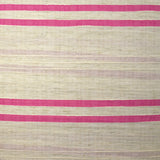 Viscose et coton rayé en relief rose fond écru naturel