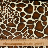 Polaire doudou imprimée girafe marron