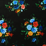 Short cotton velvet bouquet of flowers black background