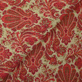 Polycotton jacquard with strawberry and yellow ornament