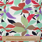 Paleta floral impresa en crepe Viscose Fondo blanco