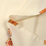 Coton tissé-teint jacquard Malina orange et brique fond écru