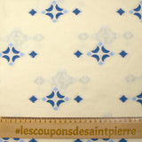 Sorelle woven-dyed cotton jacquard blue ecru background