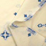 Sorelle woven-dyed cotton jacquard blue ecru background
