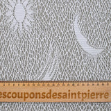 Maille polyester résille plissée constellation gris bleu