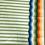 Coton imprimé rayé nuances chlorophylle
