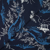 Japanese printed cotton with navy blue background
