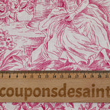 Coton imprimé toile de jouy rose