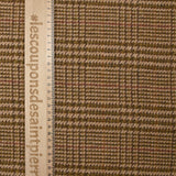 Laine mélangée Prince-de-galles kaki fond beige