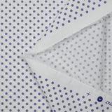 Coton chemise mini fleurs bleues fond blanc