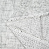 Popeline polycoton tissée-teinte quadrillage gris fond blanc