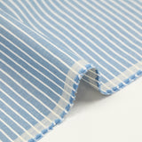 Sergé 100% coton rayure écru et bleu