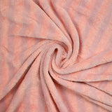Tissu éponge bambou rayure rose et mauve vendu au mètre