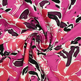 Satin de coton élasthanne Yuma magenta