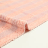 Tissu éponge bambou rayure rose et mauve vendu au mètre