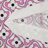 Viscose imprimée floral noir fond rose