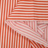 Coton imprimé rayure 5 mm orange et blanc