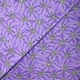 Jersey de viscose satiné imprimé étoile blanche fond mauve