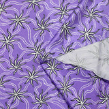 Jersey de viscose satiné imprimé étoile blanche fond mauve