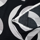 Viscose printed gray circle black background