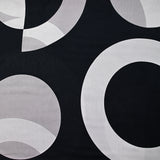 Viscose printed gray circle black background
