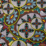 Coton imprimé ethnique Veendam marron et noir