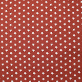 Coton imprimé étoile 1cm brique