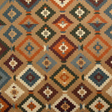 Coton imprimé fin mosaïque aztèque fond camel