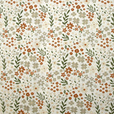Coton imprimé les fleurs d'Ilona fond blanc cassé