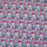 Coton imprimé Matilde fleurs fuchsia et canard au mètre