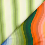 Coton imprimé rayé nuances chlorophylle