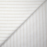 Coton lin rayé Lurex doré fond blanc