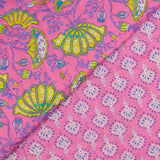 Coton matelassé double face Inaya rose au mètre
