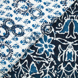 Coton matelassé double face sous la mer bleu au mètre