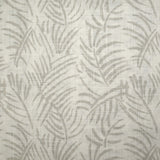 Coton tissé aspect lin imprimé feuillage gris fond blanc cassé