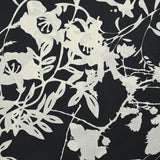 Coton tissé aspect lin imprimé ombre florale fond bleu nuit