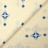 Coton tissé-teint jacquard Sorelle bleu fond écru