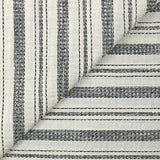 Coton tissé-teint rayé brodé marine fond blanc cassé